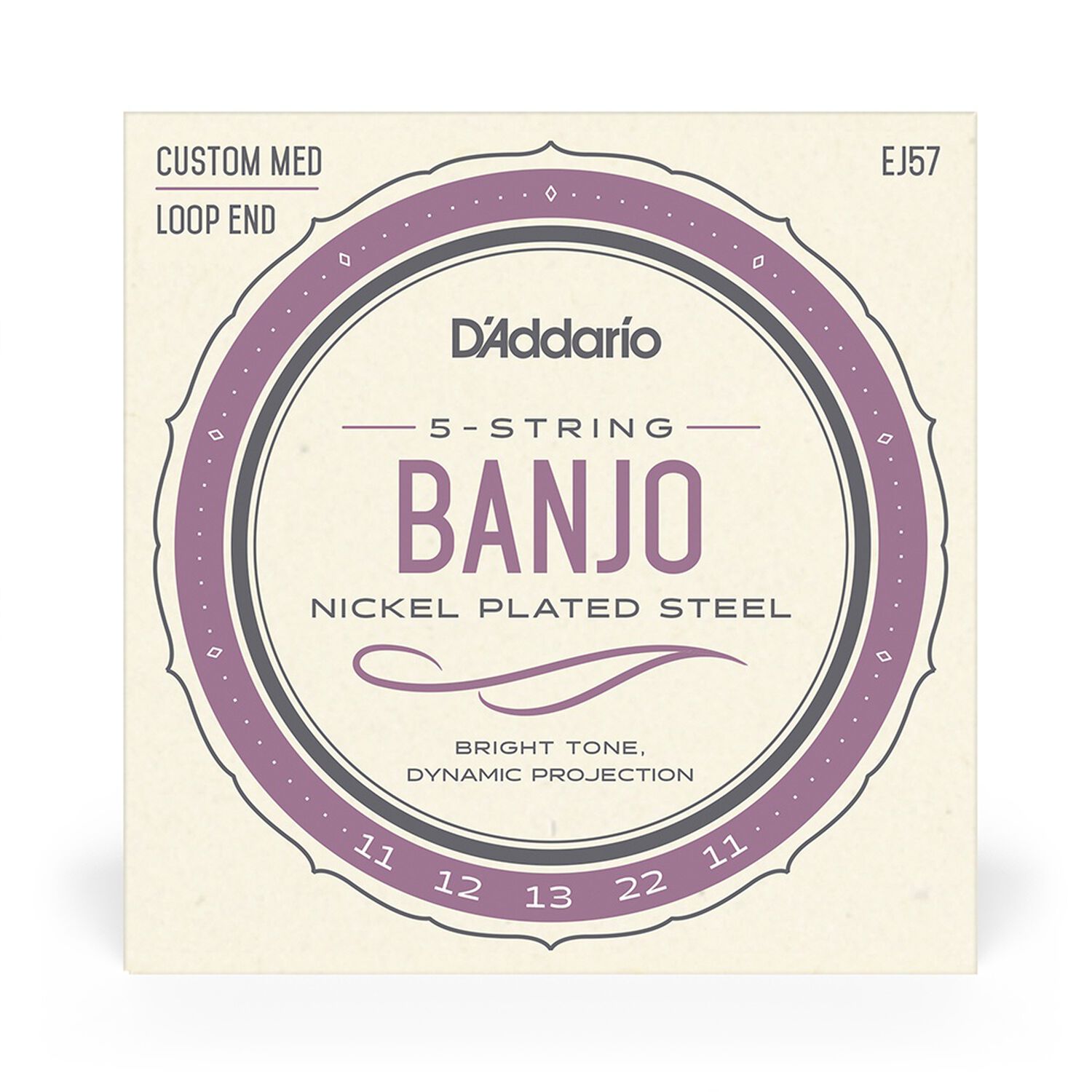 Set De Cuerdas Banjo Nickel Custom Ej57 Med Daddario image number 1.0